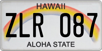 HI license plate ZLR087