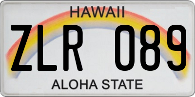HI license plate ZLR089