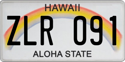 HI license plate ZLR091