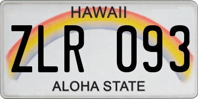 HI license plate ZLR093