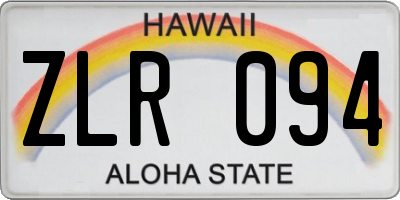 HI license plate ZLR094