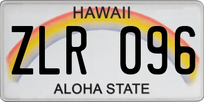 HI license plate ZLR096