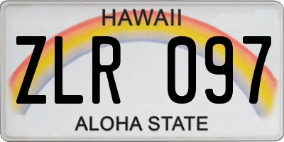 HI license plate ZLR097