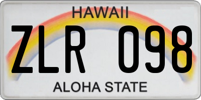 HI license plate ZLR098