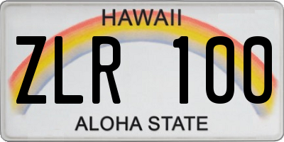 HI license plate ZLR100