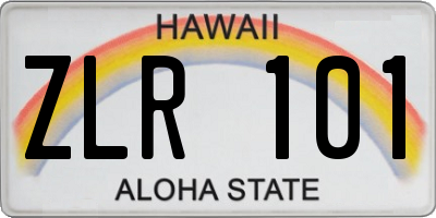 HI license plate ZLR101