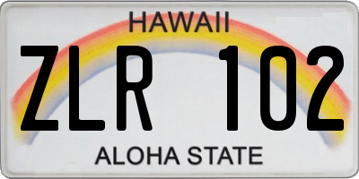 HI license plate ZLR102