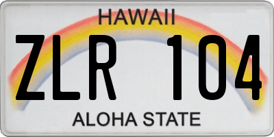 HI license plate ZLR104
