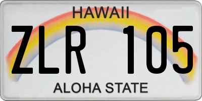 HI license plate ZLR105
