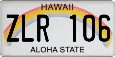 HI license plate ZLR106