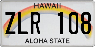 HI license plate ZLR108
