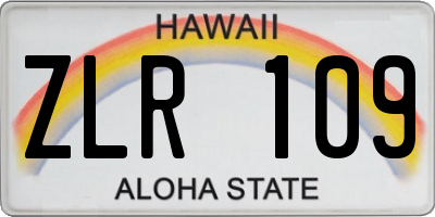 HI license plate ZLR109