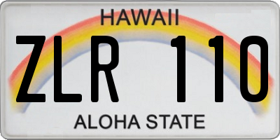 HI license plate ZLR110