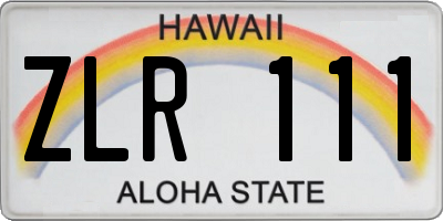HI license plate ZLR111