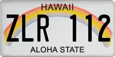 HI license plate ZLR112