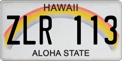 HI license plate ZLR113