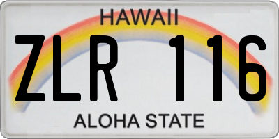HI license plate ZLR116