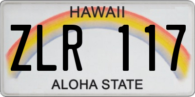 HI license plate ZLR117