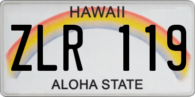 HI license plate ZLR119
