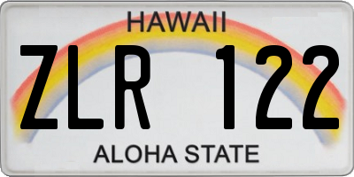 HI license plate ZLR122