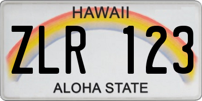 HI license plate ZLR123