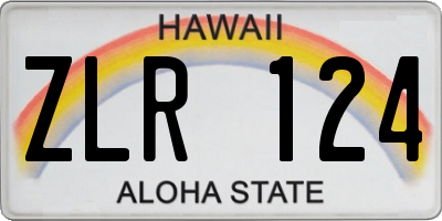 HI license plate ZLR124