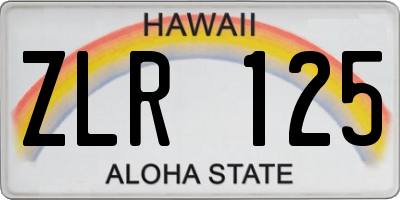 HI license plate ZLR125