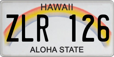 HI license plate ZLR126