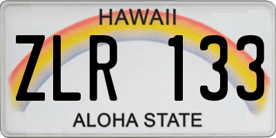 HI license plate ZLR133