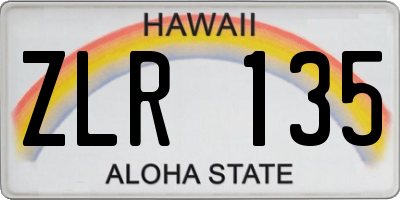 HI license plate ZLR135