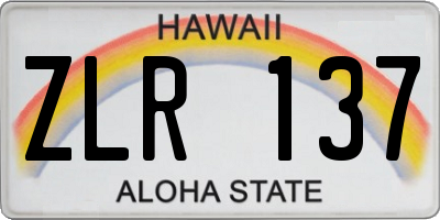 HI license plate ZLR137