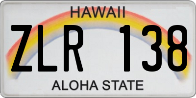 HI license plate ZLR138