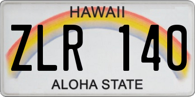 HI license plate ZLR140