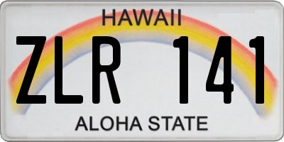 HI license plate ZLR141