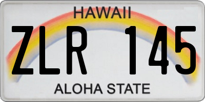 HI license plate ZLR145