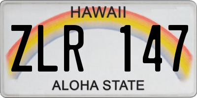 HI license plate ZLR147