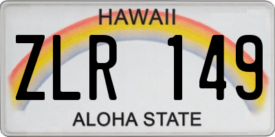 HI license plate ZLR149