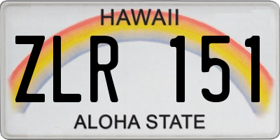 HI license plate ZLR151