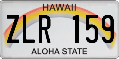 HI license plate ZLR159