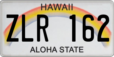 HI license plate ZLR162