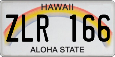 HI license plate ZLR166