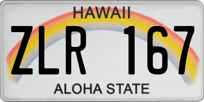 HI license plate ZLR167