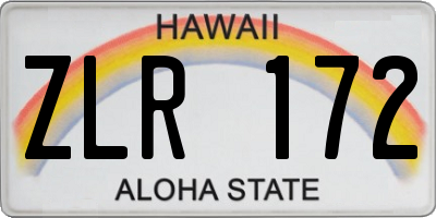 HI license plate ZLR172