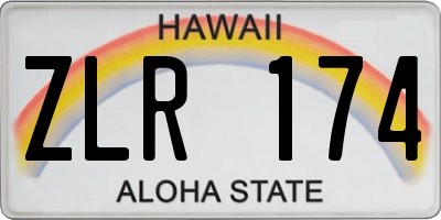 HI license plate ZLR174