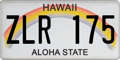 HI license plate ZLR175