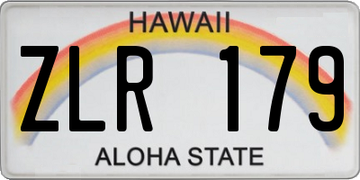 HI license plate ZLR179