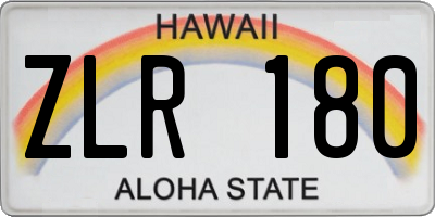 HI license plate ZLR180
