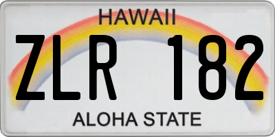 HI license plate ZLR182