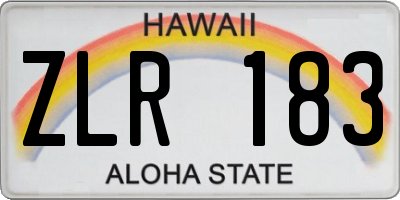 HI license plate ZLR183