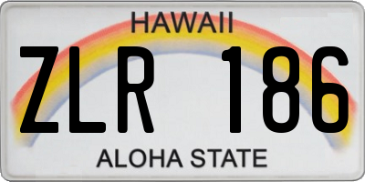 HI license plate ZLR186